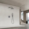 Colonne de Douche encastrée thermostatique Cuba Gris Anthracite