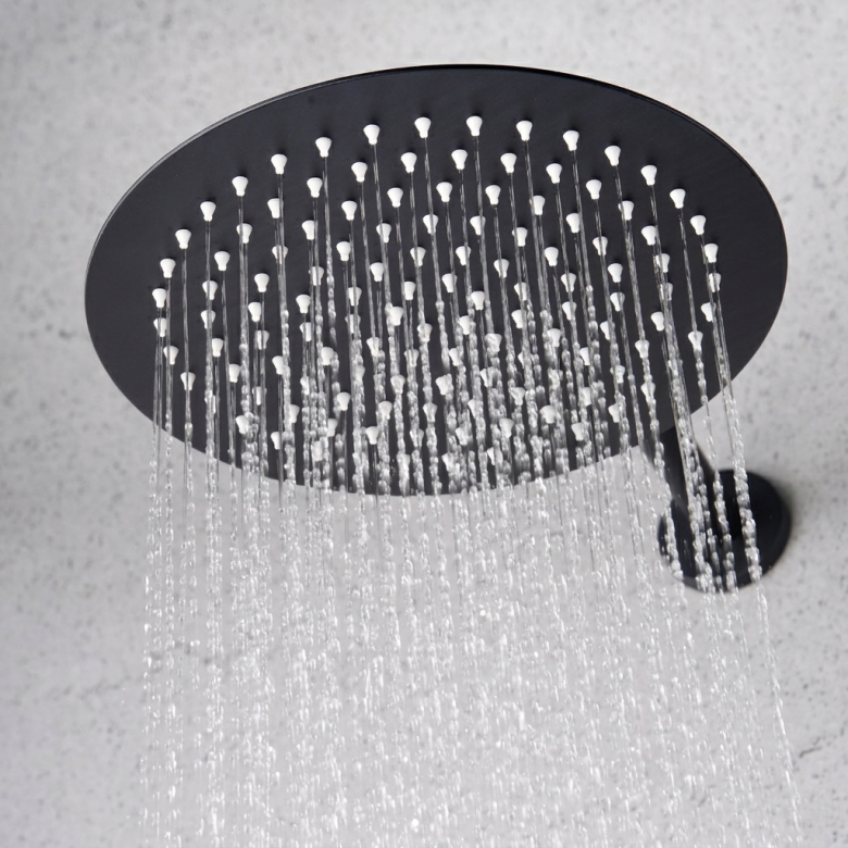 Colonne de Douche encastrée Circle Noir Mat 