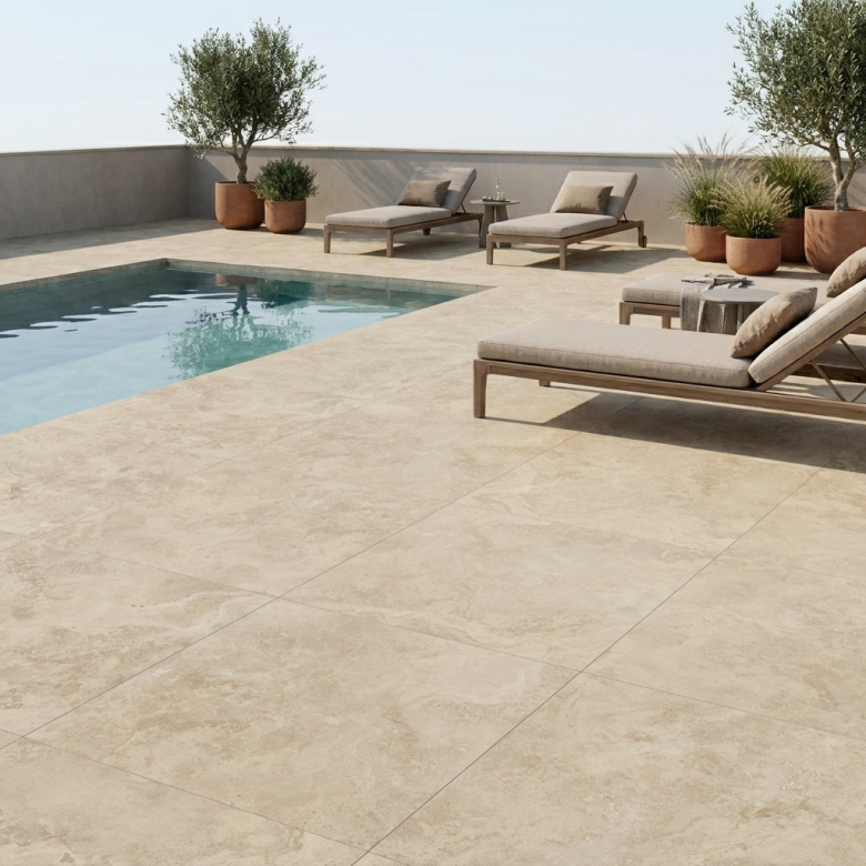 Dalle extérieur Bosa 2.0 beige R11 60x60cm