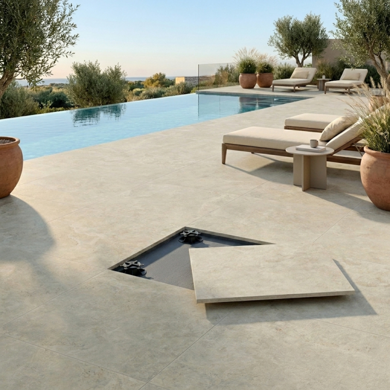 Dalle extérieur Bosa 2.0 naturel R11 60x60cm