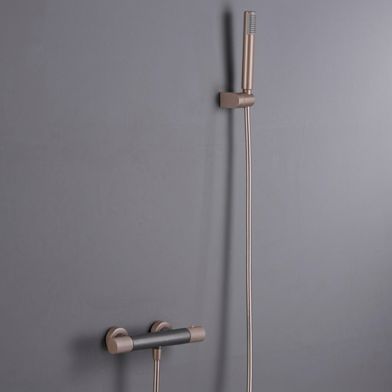 Mitigeur Douche thermostatique Tokyo Gris Mat / Champagne