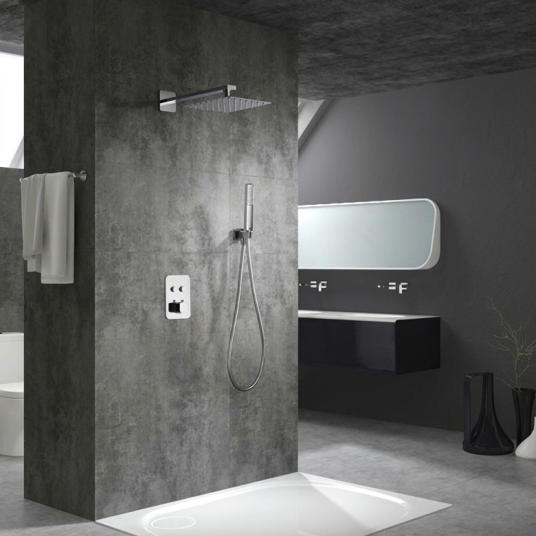 Colonne de Douche encastrée thermostatique River design chrome