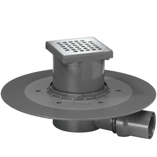 Siphon de sol Venisio avec grille inox sortie horizontale