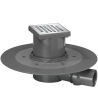 Siphon de sol Venisio avec grille inox sortie horizontale