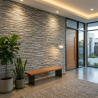 Carrelage effet parement intérieur Piedra anthracite 34x50 cm