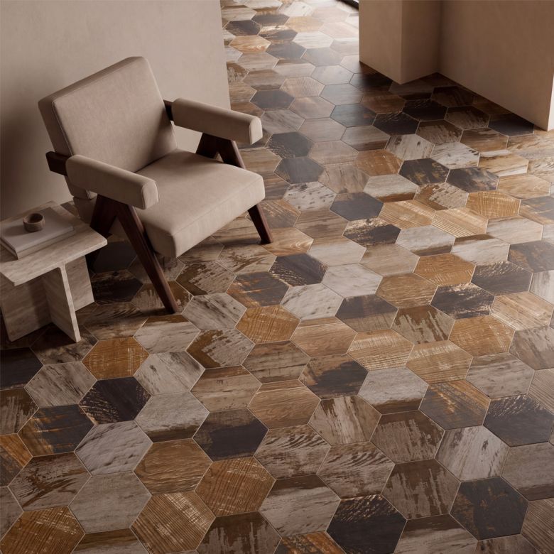 Carrelage sol hexagonalLublin mix 23x27 cm