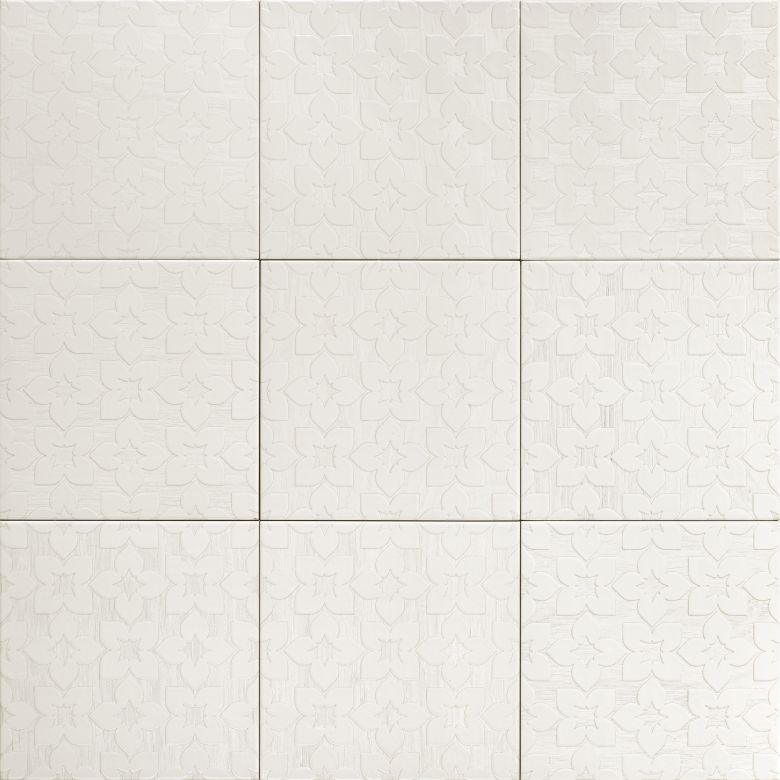 Carrelage sol effet carreaux de ciment Iris blanc 2020 cm