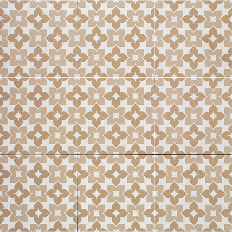 Carrelage sol effet carreaux de ciment Iris beige2020 cm