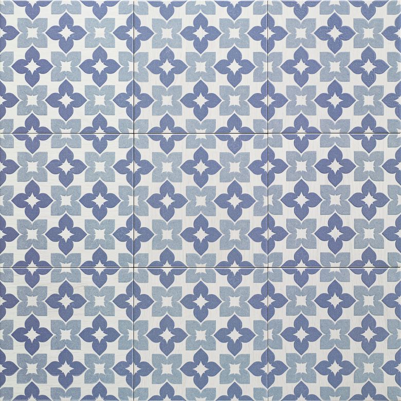 Carrelage sol effet carreaux de ciment Iris bleu 2020 cm