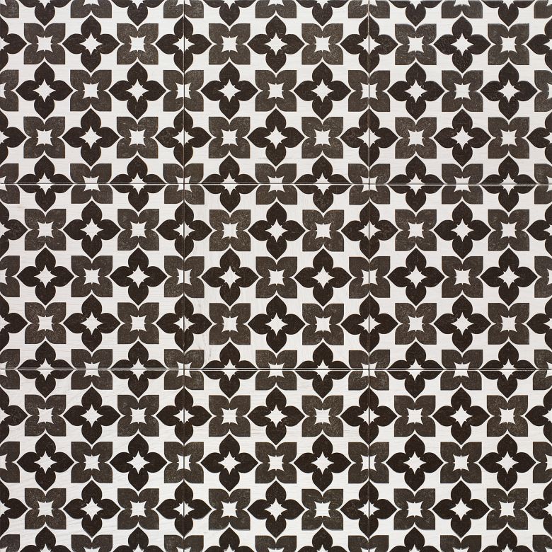 Carrelage sol effet carreaux de ciment Iris noir 2020 cm