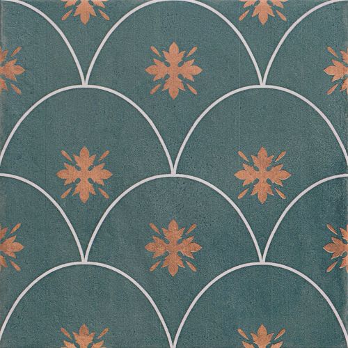 Carrelage sol effet carreaux de ciment Nola vert 2020 cm
