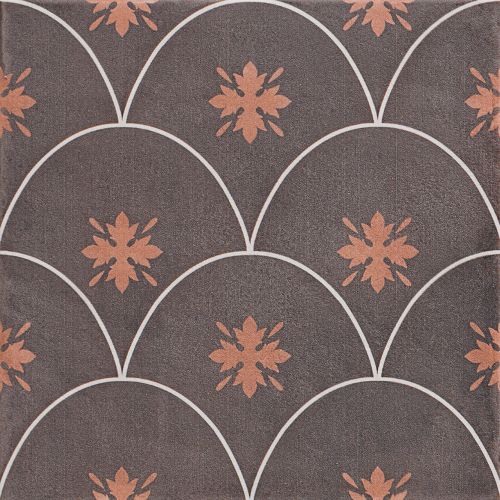 Carrelage sol effet carreaux de ciment Nola marron 2020 cm