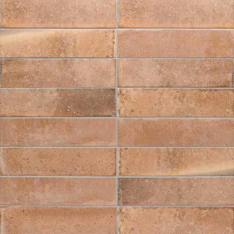 Carrelage effet parement Civita terre 7,5x30 cm