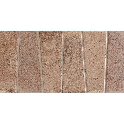 Carrelage effet parement Civita trapez terre 15x30 cm