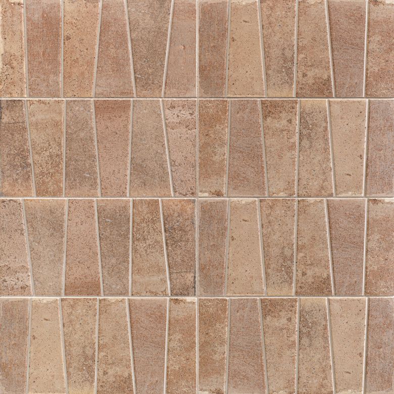 Carrelage effet parement Civita trapez terre 15x30 cm