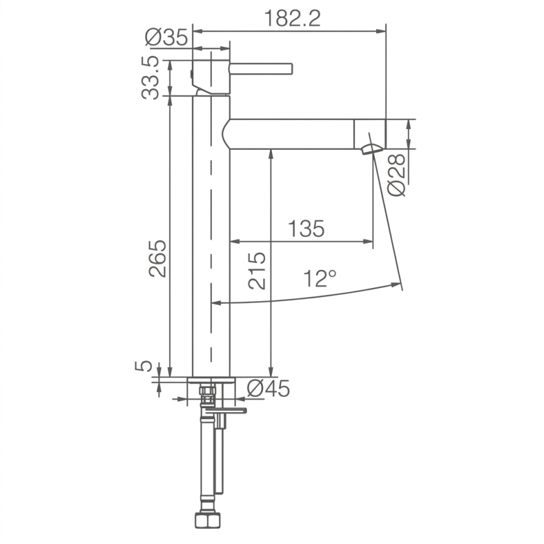 Mitigeur lavabo Menton haut Acier