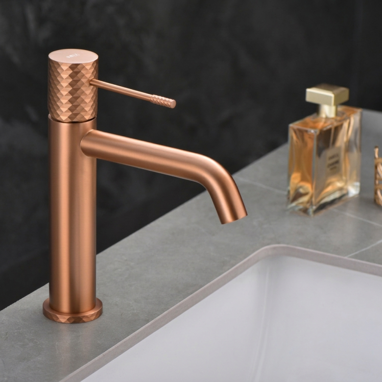 Mitigeur lavabo Zena Or Rose Brossé