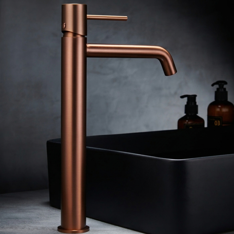 Mitigeur lavabo Milan haut Or Rose
