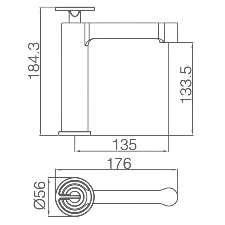 Mitigeur lavabo Circle Or Brossé
