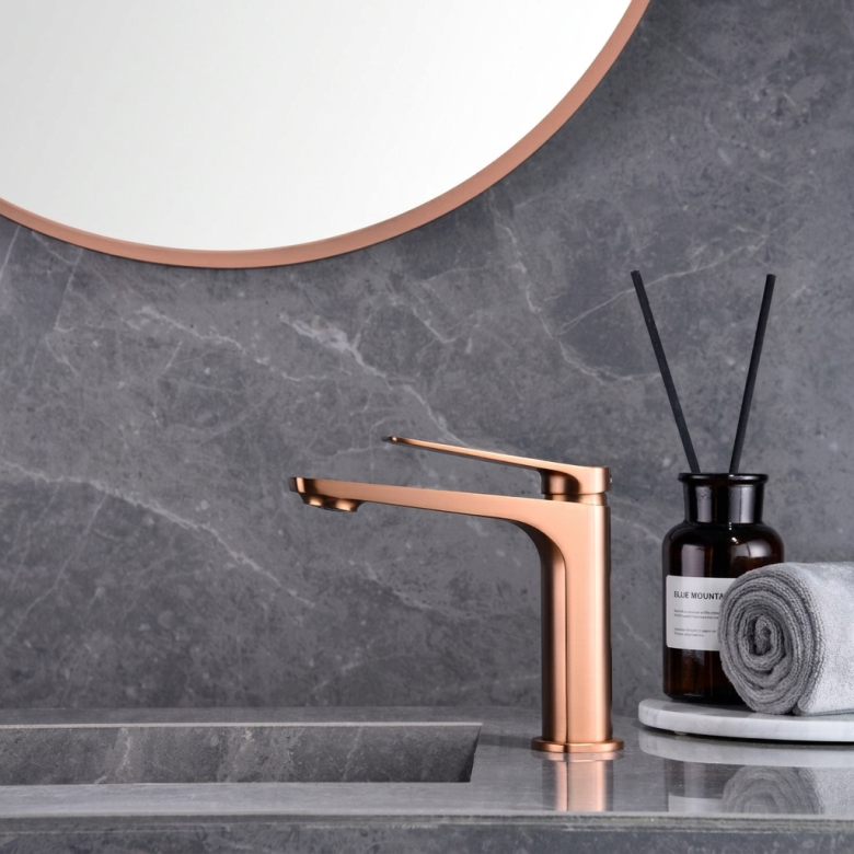 Mitigeur lavabo Cuba Or Rose Brossé