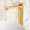 Mitigeur lavabo Cuba haut Or Brossé