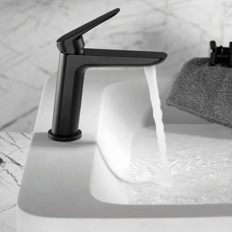 Mitigeur lavabo Flamande Noir Mat