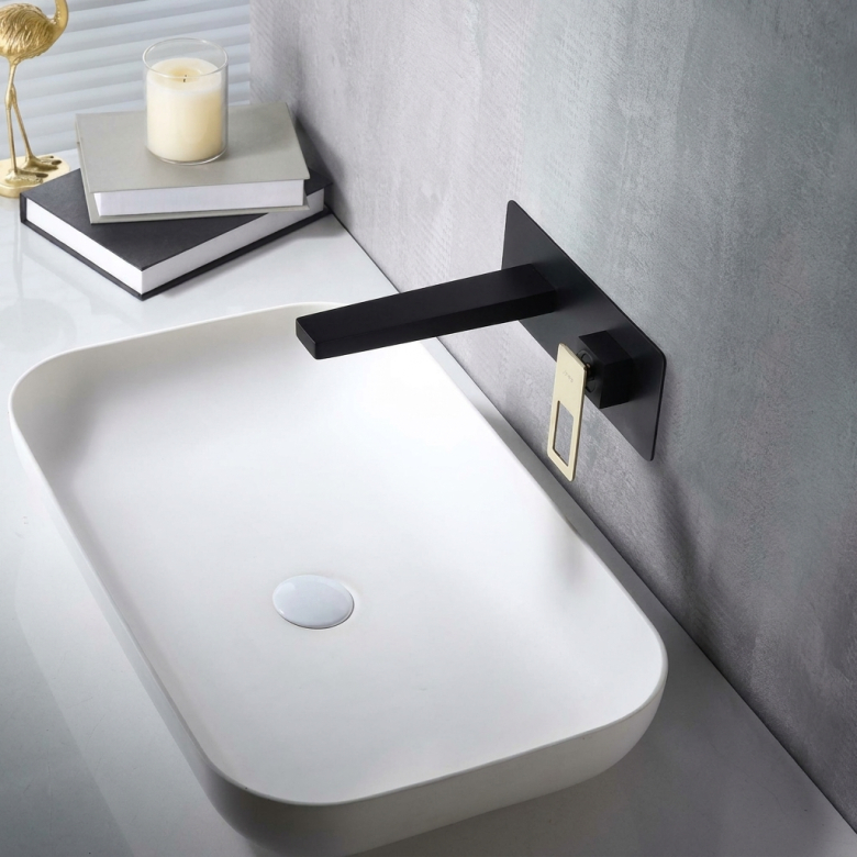 Mitigeur lavabo Encastré Silvione noir / or