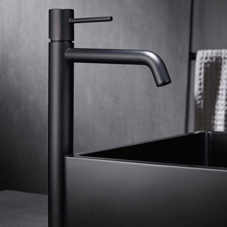 Mitigeur lavabo Milan haut Noir Mat