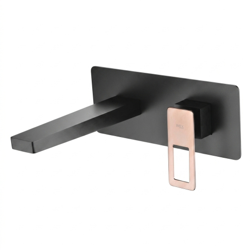 Mitigeur lavabo Encastré Silvione noir / or rose