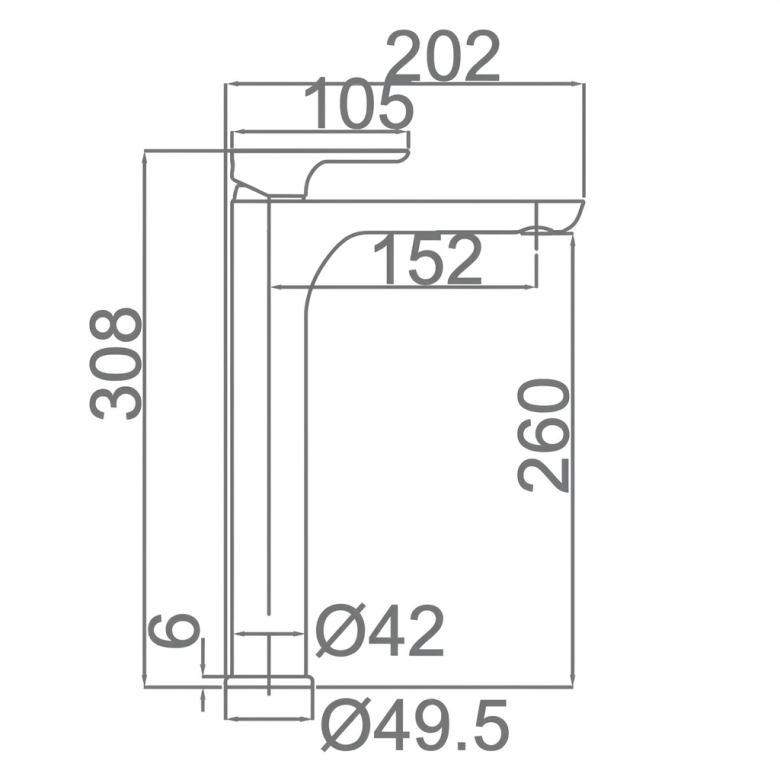 Mitigeur lavabo London haut chrome