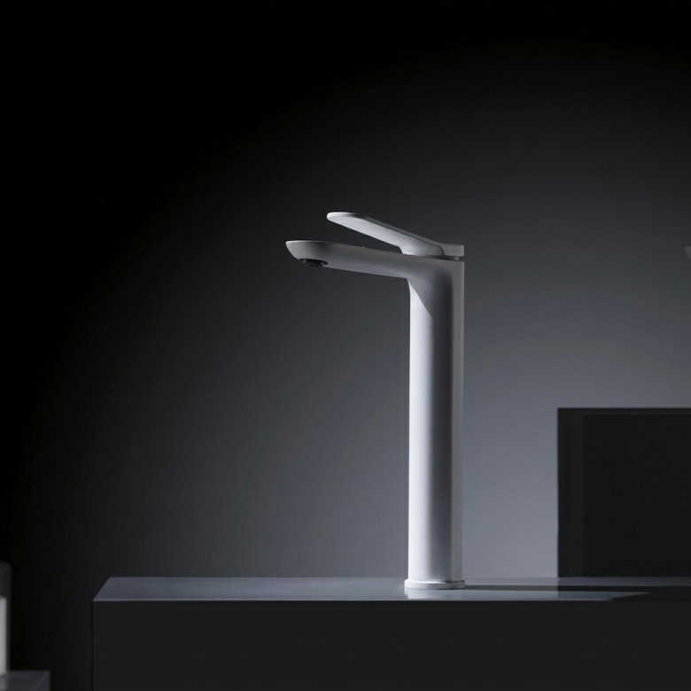 Mitigeur lavabo Duck haut blanc