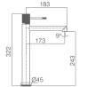 Mitigeur lavabo haut Tokyo Gris Anthracite
