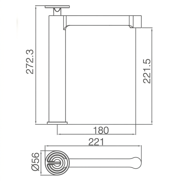 Mitigeur lavabo Circle haut noir