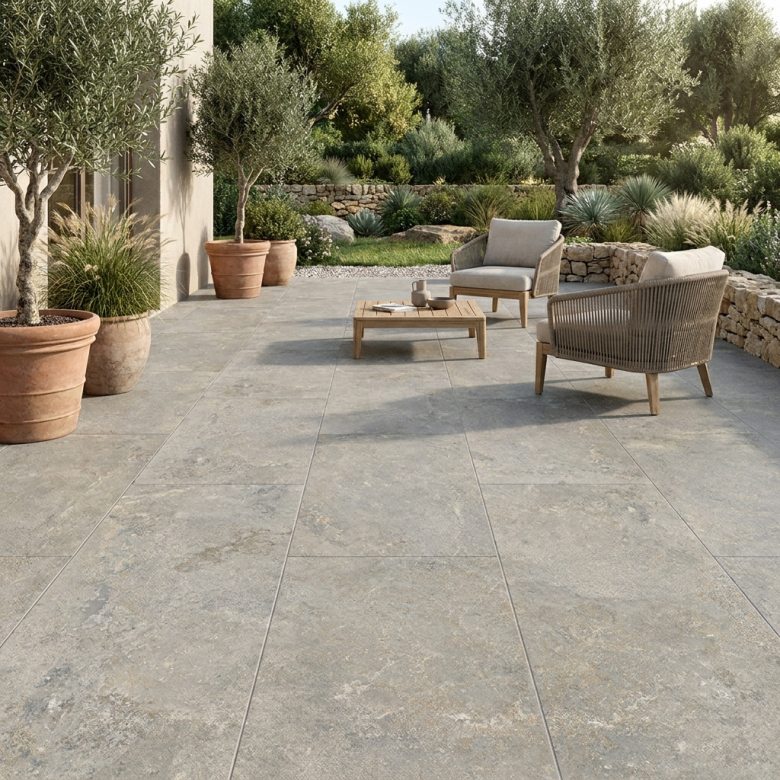 Dalle extérieur effet pierre Arezzo 2.0 Gris R11 60x120 cm