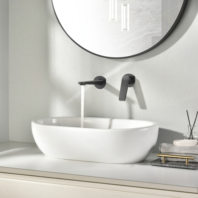 Mitigeur lavabo Encastré Cuba Noir Mat
