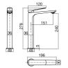 Mitigeur lavabo Cuba haut Gris Anthracite