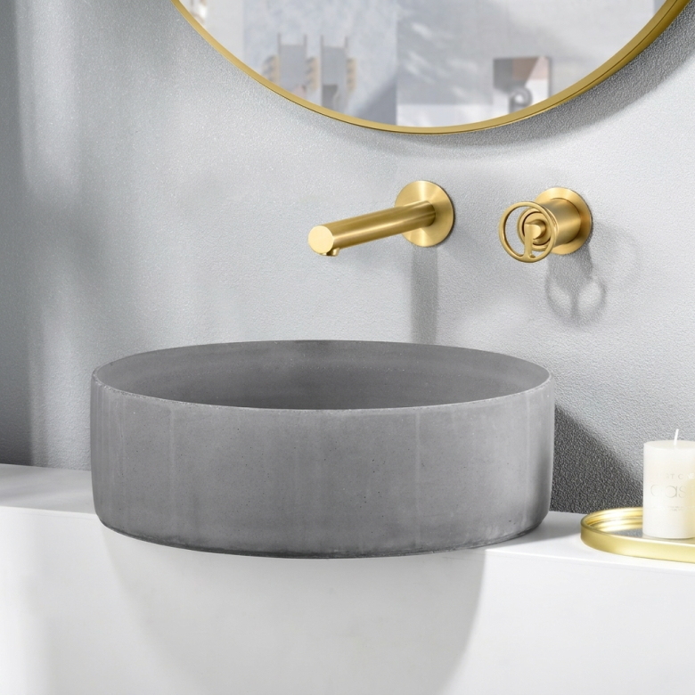 Mitigeur lavabo Encastré Circle Or Brossé