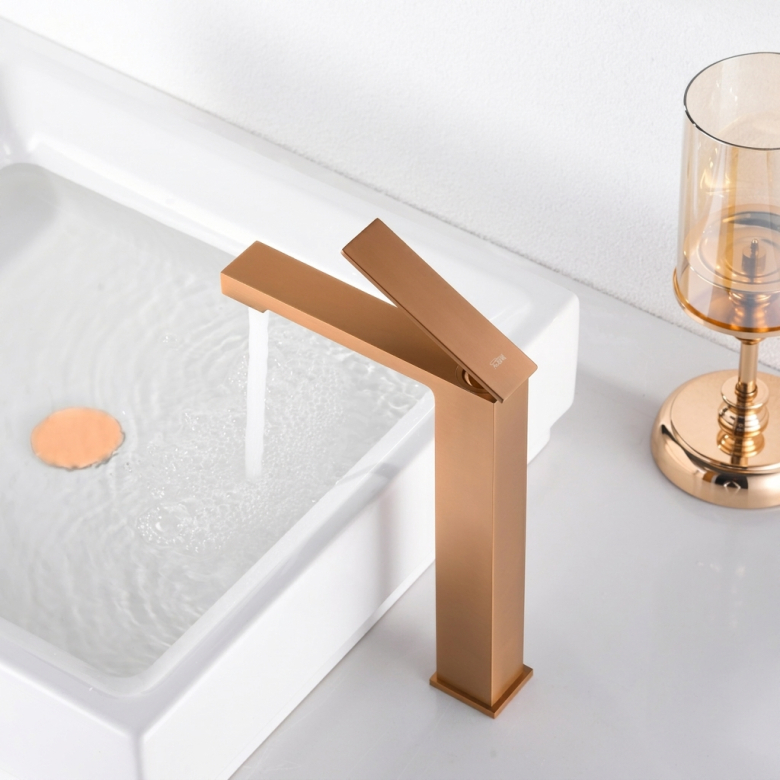 Mitigeur lavabo Riglione haut Or Rose Brossé