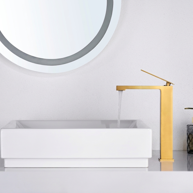 Mitigeur lavabo Riglione haut Or Brossé