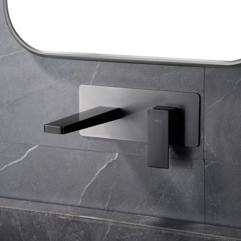 Mitigeur lavabo Encastré Riglione Gris Anthracite
