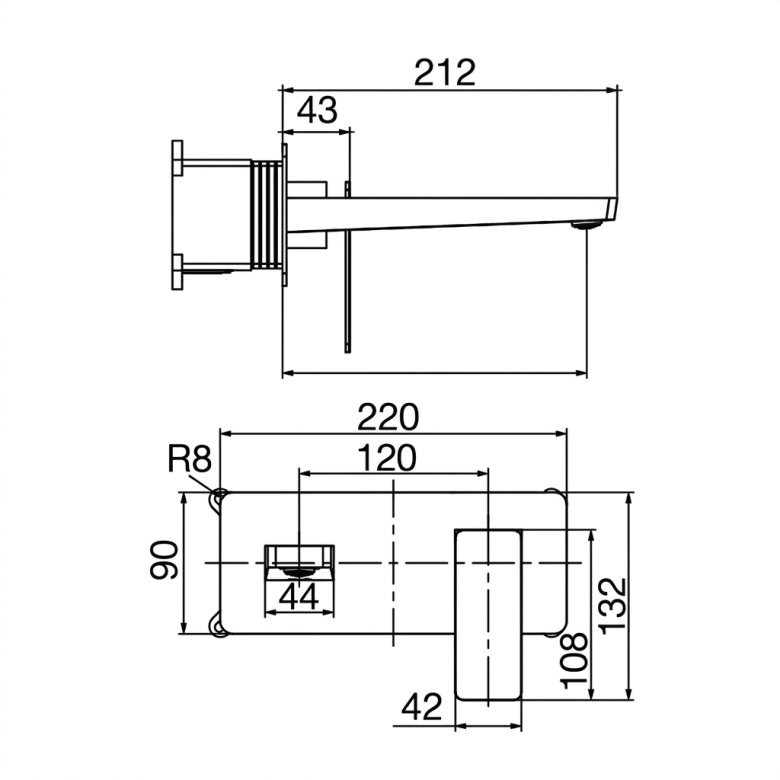 Mitigeur lavabo Encastré Riglione Gris Anthracite