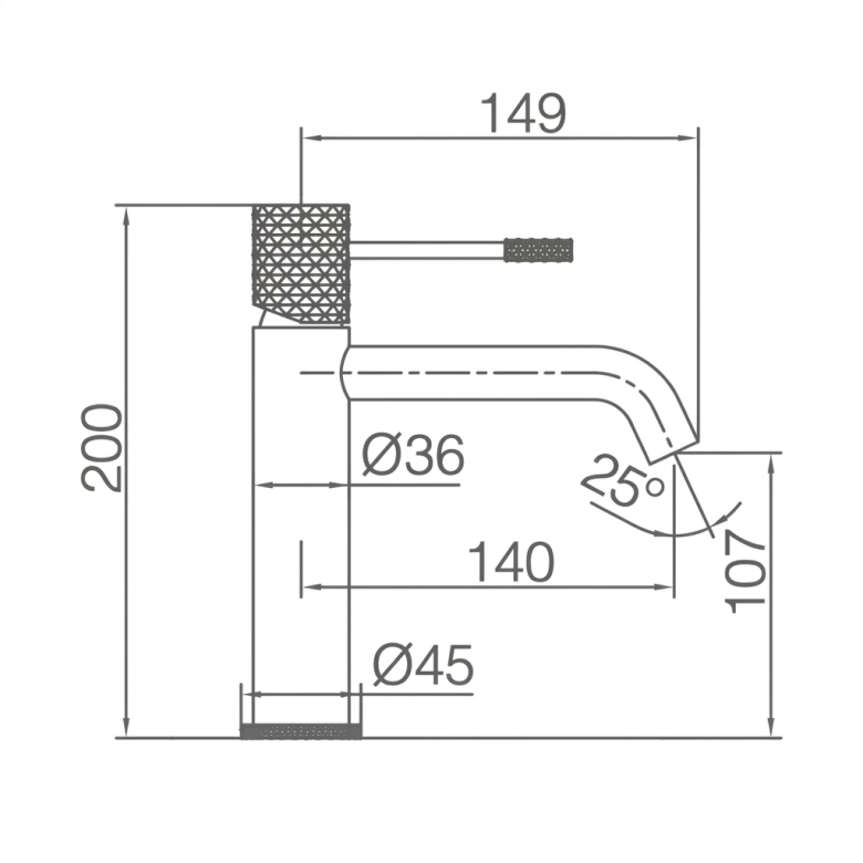 Mitigeur lavabo Zena Gris Anthracite