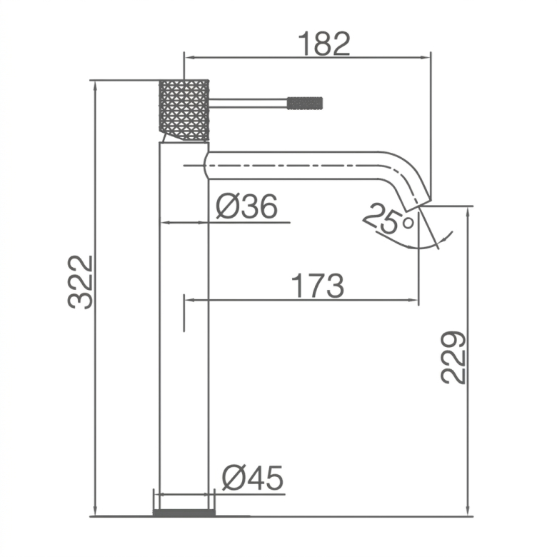 Mitigeur lavabo haut Zena Gris Anthracite