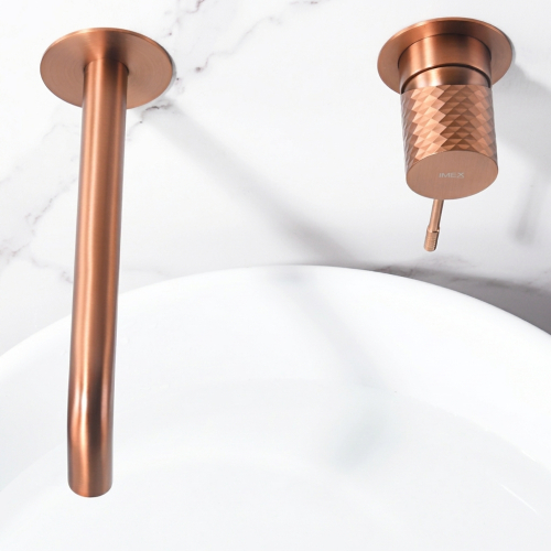 Mitigeur lavabo Encastré Zena Or Rose Brossé