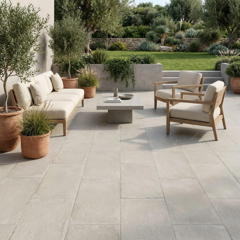 Dalle extérieur Cemento 2.0 Crème R11 60x120 cm