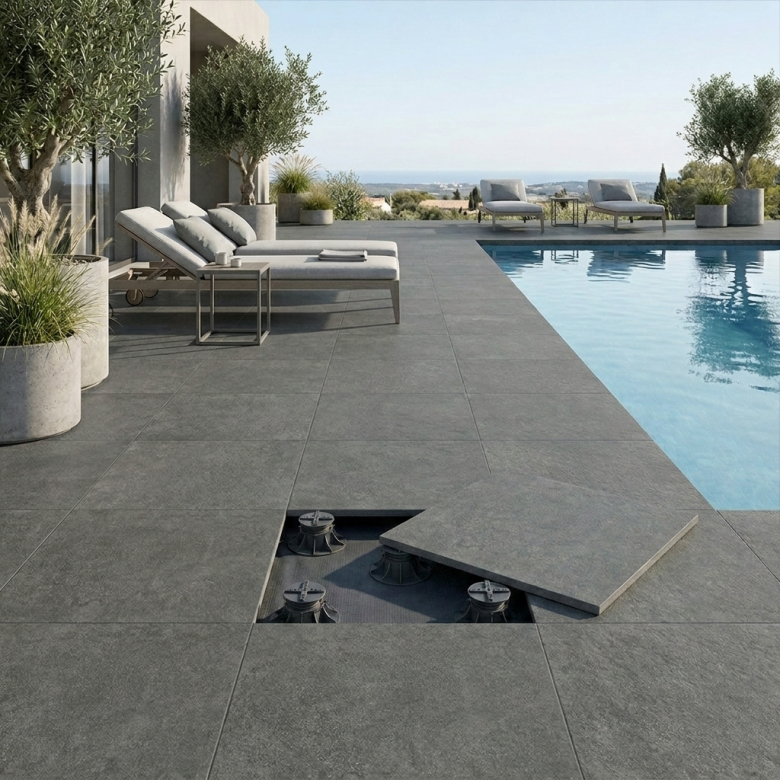 Dalle extérieur Rockfeller 2.0 Anthracite R11 60x60 cm