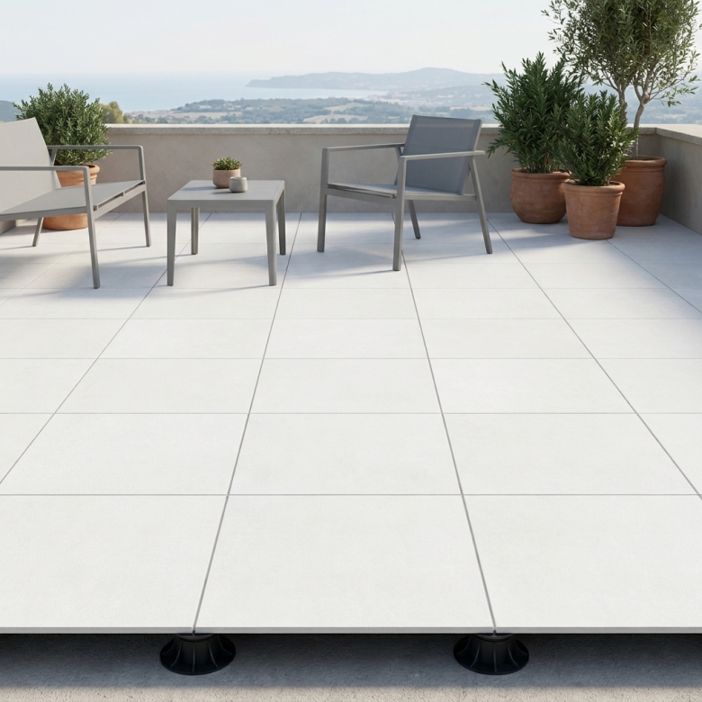  Dalle extérieur Rockfeller 2.0 White R11 60x60 cm - Réflex Boutique