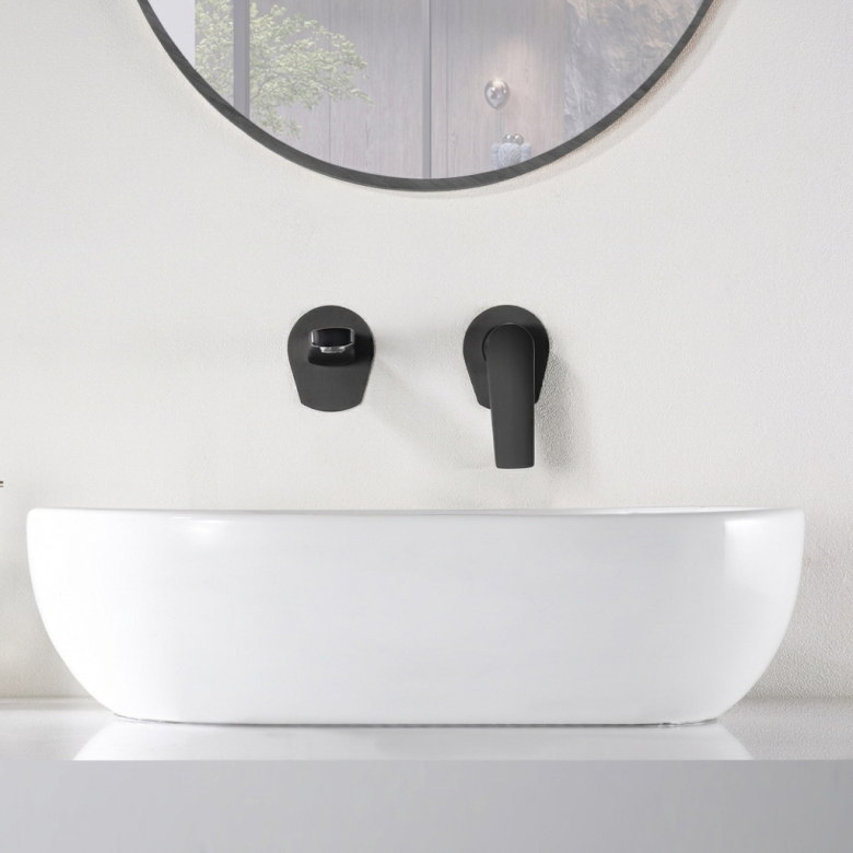 Mitigeur lavabo Encastré Lagia Noir Mat