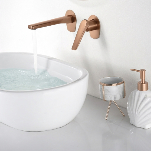Mitigeur lavabo Encastré Lagia Or Rose Brossé