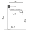 Mitigeur lavabo haut Tokyo Gris Mat / Champagne